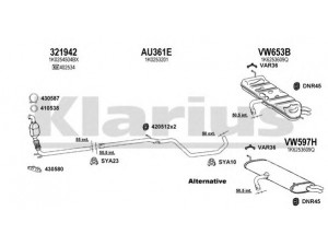 KLARIUS 931130U išmetimo sistema 
 Išmetimo sistema -> Išmetimo sistema, visa