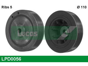 LUCAS ENGINE DRIVE LPD0056 skriemulys, alkūninis velenas 
 Diržinė pavara -> Dirželio skriemulys