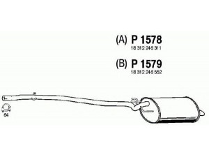 FENNO P1578 galinis duslintuvas 
 Išmetimo sistema -> Duslintuvas
18312246311, 18312247728