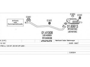 MTS C200204010456 išmetimo sistema 
 Išmetimo sistema -> Išmetimo sistema, visa