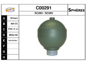 SNRA C00291 pakabos sfera, pneumatinė pakaba 
 Pakaba -> Važiavimo aukščio kontrolė/hidraulinė pakaba
527121, 527130, 95666859