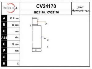 EAI CV24170K jungčių komplektas, kardaninis velenas