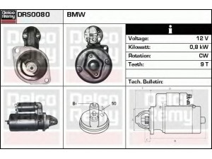 DELCO REMY DRS0080 starteris 
 Elektros įranga -> Starterio sistema -> Starteris
12411350042, 12411351233