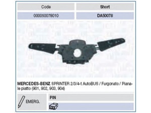 MAGNETI MARELLI 000050078010 vairo kolonėlės jungiklis 
 Vidaus įranga -> Rankinės/kojinės svirties sistema
A 0005407445, A0005407445