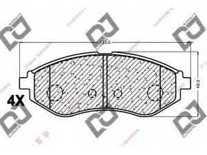 DJ PARTS BP1111 stabdžių trinkelių rinkinys, diskinis stabdys 
 Techninės priežiūros dalys -> Papildomas remontas
96534653