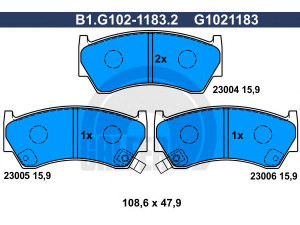 GALFER B1.G102-1183.2 stabdžių trinkelių rinkinys, diskinis stabdys 
 Techninės priežiūros dalys -> Papildomas remontas
41060-1N090, 41060-1N890, 41060-3N390