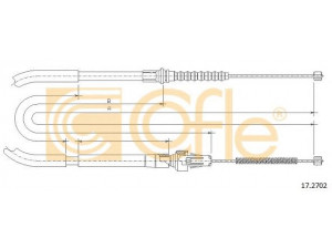 COFLE 17.2702 trosas, stovėjimo stabdys 
 Stabdžių sistema -> Valdymo svirtys/trosai
94366770