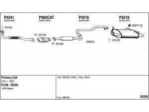 FENNO NI208 išmetimo sistema 
 Išmetimo sistema -> Išmetimo sistema, visa