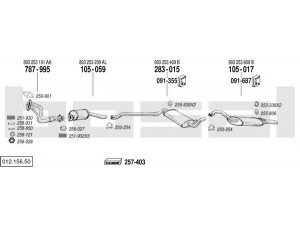 BOSAL 012.156.50 išmetimo sistema 
 Išmetimo sistema -> Išmetimo sistema, visa
