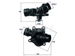 MAHLE ORIGINAL TI 234 88 termostatas, aušinimo skystis 
 Aušinimo sistema -> Termostatas/tarpiklis -> Thermostat
11517805811