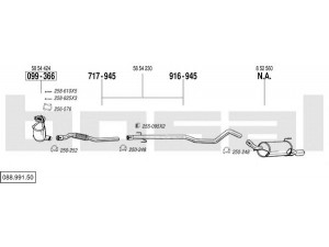 BOSAL 088.991.50 išmetimo sistema 
 Išmetimo sistema -> Išmetimo sistema, visa