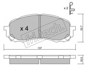 fri.tech. 778.0 stabdžių trinkelių rinkinys, diskinis stabdys 
 Techninės priežiūros dalys -> Papildomas remontas
26296-AE190, 26296-AE200