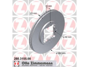 ZIMMERMANN 280.3155.00 stabdžių diskas 
 Dviratė transporto priemonės -> Stabdžių sistema -> Stabdžių diskai / priedai
45251-SM4 G02, GBD 90837, GBD 90837