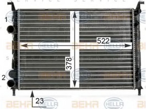 HELLA 8MK 376 700-251 radiatorius, variklio aušinimas 
 Aušinimo sistema -> Radiatorius/alyvos aušintuvas -> Radiatorius/dalys
46819261, 46833511