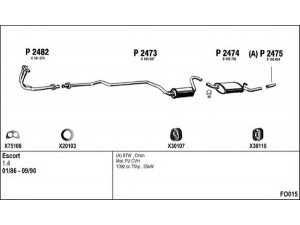 FENNO FO015 išmetimo sistema 
 Išmetimo sistema -> Išmetimo sistema, visa