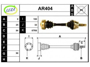 SERA AR404 kardaninis velenas 
 Ratų pavara -> Kardaninis velenas