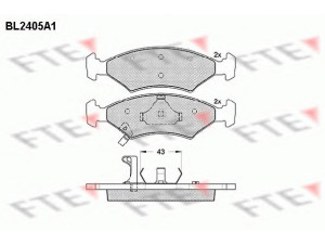 FTE BL2405A1 stabdžių trinkelių rinkinys, diskinis stabdys 
 Techninės priežiūros dalys -> Papildomas remontas
0K20A3323Z, 0K2393323Z, 0K2A23323Z