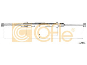 COFLE 11.6592 trosas, stovėjimo stabdys 
 Stabdžių sistema -> Valdymo svirtys/trosai
7700781393