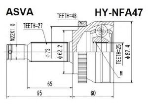 ASVA HY-NFA47 jungčių komplektas, kardaninis velenas 
 Ratų pavara -> Sujungimai/komplektas
49500-3K060, 49500-3K010, 49500-3K110