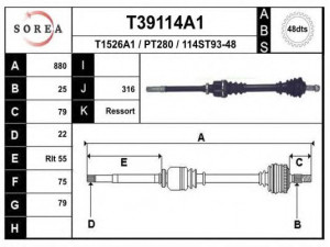 EAI T39114A1 kardaninis velenas 
 Ratų pavara -> Kardaninis velenas