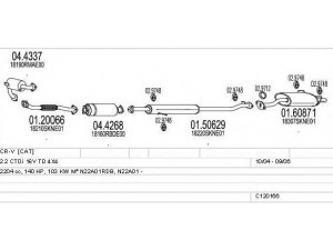 MTS C120166011411 išmetimo sistema 
 Išmetimo sistema -> Išmetimo sistema, visa