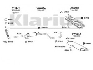 KLARIUS 931145U išmetimo sistema 
 Išmetimo sistema -> Išmetimo sistema, visa