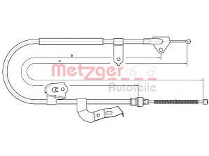METZGER 10.4511 trosas, stovėjimo stabdys 
 Stabdžių sistema -> Valdymo svirtys/trosai
4745Y3