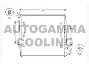 AUTOGAMMA 104748 radiatorius, variklio aušinimas 
 Aušinimo sistema -> Radiatorius/alyvos aušintuvas -> Radiatorius/dalys
1k0121251EJ, 1K0121251DP, 1K0121251AL