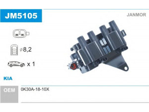 JANMOR JM5105 ritė, uždegimas 
 Kibirkšties / kaitinamasis uždegimas -> Uždegimo ritė
0K30A-18-10X