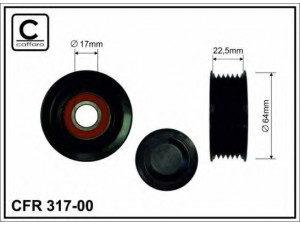 CAFFARO 317-00 kreipiantysis skriemulys, V formos rumbuotas diržas 
 Diržinė pavara -> V formos rumbuotas diržas/komplektas -> Laisvasis/kreipiamasis skriemulys
2722020819, 2722021019