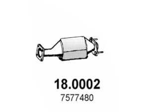 ASSO 18.0002 katalizatoriaus keitiklis 
 Išmetimo sistema -> Katalizatoriaus keitiklis
50012386, 7577480, 7720160