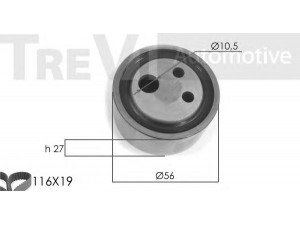 TREVI AUTOMOTIVE KD1028 paskirstymo diržo komplektas 
 Techninės priežiūros dalys -> Papildomas remontas