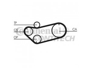 CONTITECH CT659 paskirstymo diržas 
 Techninės priežiūros dalys -> Papildomas remontas
75527444, 75527445, 95563126, GX0145202A