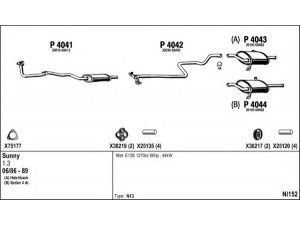 FENNO NI152 išmetimo sistema 
 Išmetimo sistema -> Išmetimo sistema, visa
