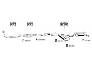ASMET FI160095 išmetimo sistema 
 Išmetimo sistema -> Išmetimo sistema, visa