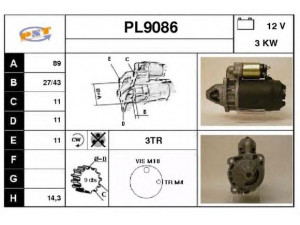 SNRA PL9086 starteris
FMR8107020, X830100001