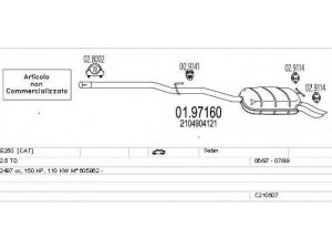 MTS C210507009655 išmetimo sistema 
 Išmetimo sistema -> Išmetimo sistema, visa