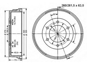 VEMA 801025 stabdžių būgnas 
 Stabdžių sistema -> Būgninis stabdys -> Stabdžių būgnas
4320608G11
