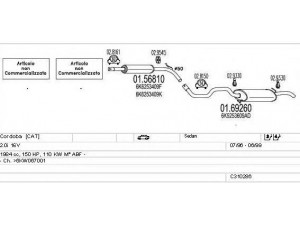 MTS C310286009645 išmetimo sistema 
 Išmetimo sistema -> Išmetimo sistema, visa