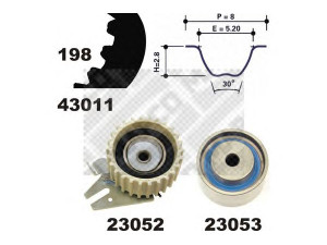 MAPCO 23013 paskirstymo diržo komplektas 
 Techninės priežiūros dalys -> Papildomas remontas
71754558, 71754558