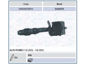 MAGNETI MARELLI 000043078010 vairo kolonėlės jungiklis 
 Vidaus įranga -> Rankinės/kojinės svirties sistema
153427080