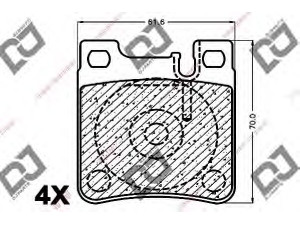 DJ PARTS BP1179 stabdžių trinkelių rinkinys, diskinis stabdys 
 Techninės priežiūros dalys -> Papildomas remontas
0024200520, 0024201620, 0024204620