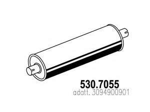 ASSO 530.7055 vidurinis / galinis duslintuvas 
 Išmetimo sistema -> Duslintuvas
3094900901