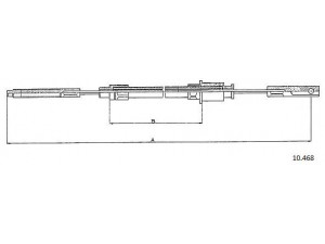 CABOR 10.468 trosas, stovėjimo stabdys 
 Stabdžių sistema -> Valdymo svirtys/trosai
5490304, 95492972