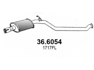 ASSO 36.6054 vidurinis duslintuvas 
 Išmetimo sistema -> Duslintuvas
1705FK, 1717FL