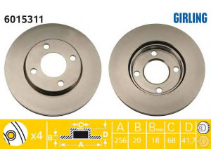 GIRLING 6015311 stabdžių diskas 
 Stabdžių sistema -> Diskinis stabdys -> Stabdžių diskas
853615301A, 853615301AC, 853615301C