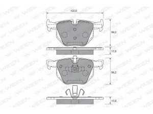 WEEN 151-1951 stabdžių trinkelių rinkinys, diskinis stabdys 
 Techninės priežiūros dalys -> Papildomas remontas
34216769105, 34216775678, 34216791938