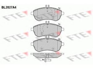 FTE BL2027A4 stabdžių trinkelių rinkinys, diskinis stabdys 
 Techninės priežiūros dalys -> Papildomas remontas
005 420 08 20, 005 420 09 20, 005 420 12 20