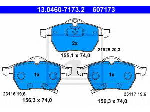 ATE 13.0460-7173.2 stabdžių trinkelių rinkinys, diskinis stabdys 
 Techninės priežiūros dalys -> Papildomas remontas
16 05 032, 16 05 984, 9195064, 93173734