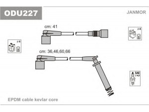 JANMOR ODU227 uždegimo laido komplektas 
 Kibirkšties / kaitinamasis uždegimas -> Uždegimo laidai/jungtys
1612509, 1612533, 1612541, 1612544